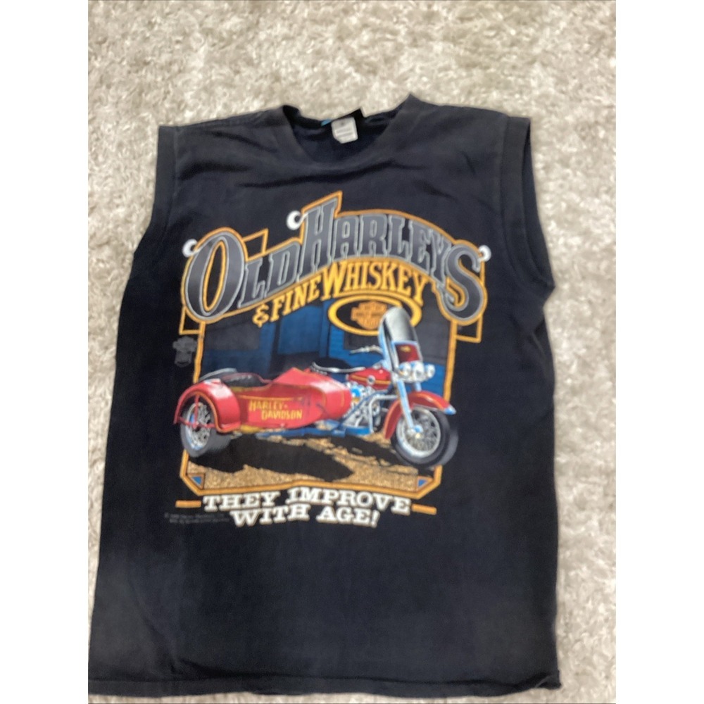 Harley Davidson (TROPIX) 1988 Sz Med Black Sleeveless T-Shirt